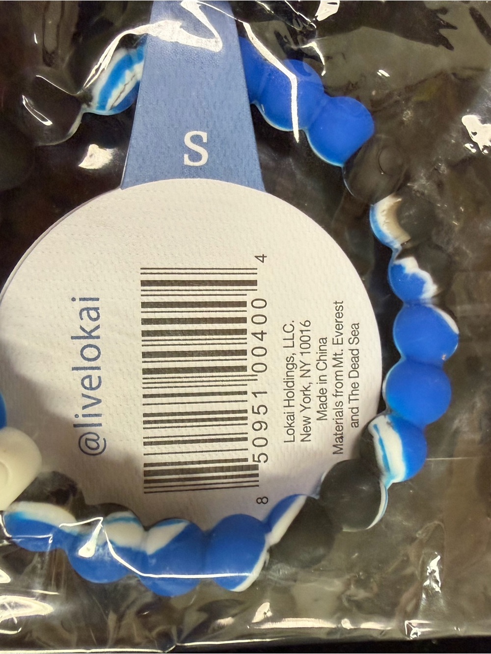 Lokai Blue, White & Black Kids Bracelet